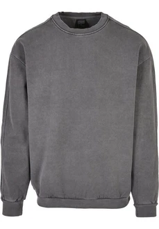 Urban Classics Rundhalspullover Heavy Terry Garment Dye Crew Dunkelgrau/Grau/Hellgrau