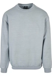 Urban Classics Rundhalspullover Heavy Terry Garment Dye Crew Blau/Grau/Hellblau