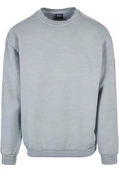 Urban Classics Rundhalspullover Heavy Terry Garment Dye Crew Blau/Grau/Hellblau