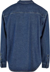 URBAN CLASSICS Langarmhemd Urban Classics Herren Oversized Denim Pocket Shirt 