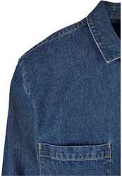 URBAN CLASSICS Langarmhemd Urban Classics Herren Oversized Denim Pocket Shirt 