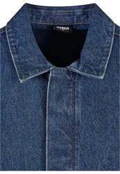 URBAN CLASSICS Langarmhemd Urban Classics Herren Oversized Denim Pocket Shirt 