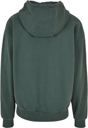 URBAN CLASSICS Kapuzensweatshirt Heavy Terry Garment Dye Hoody Dunkelgrün/Grün