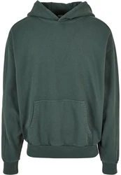 URBAN CLASSICS Kapuzensweatshirt Heavy Terry Garment Dye Hoody Dunkelgrün/Grün