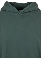 URBAN CLASSICS Kapuzensweatshirt Heavy Terry Garment Dye Hoody Dunkelgrün/Grün