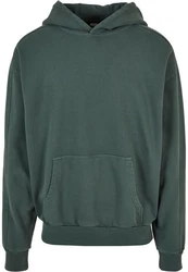 URBAN CLASSICS Kapuzensweatshirt Heavy Terry Garment Dye Hoody Dunkelgrün/Grün