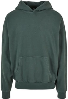 URBAN CLASSICS Kapuzensweatshirt Heavy Terry Garment Dye Hoody Dunkelgrün/Grün