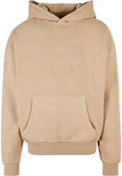 URBAN CLASSICS Kapuzensweatshirt Heavy Terry Garment Dye Hoody Beige/Braun/Khaki