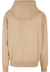 URBAN CLASSICS Kapuzensweatshirt Heavy Terry Garment Dye Hoody Beige/Braun/Khaki