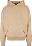 URBAN CLASSICS Kapuzensweatshirt Heavy Terry Garment Dye Hoody Beige/Braun/Khaki