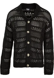 Strickfleecejacke Herren Crocheted Cardigan (1-St)