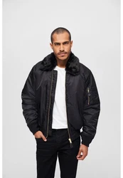 Brandit Winterjacke MA2 Jacket Fur Collar (1-St) Schwarz/Dunkelblau/Blau/Grau/Dunkelgrau