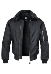 Brandit Winterjacke MA2 Jacket Fur Collar (1-St) Schwarz/Dunkelblau/Blau/Grau/Dunkelgrau