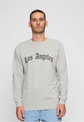 Mister Tee Kapuzenpullover Los Angeles Wording Crewneck Grau/Hellgrau/Grün