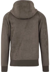 Urban Classics Sweatshirt Imitation Suede Hoody Grau/Braun/Khaki/Dunkelgrün