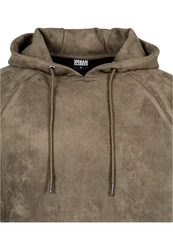 Urban Classics Sweatshirt Imitation Suede Hoody Grau/Braun/Khaki/Dunkelgrün