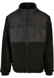 Urban Classics Jacke Patched Sherpa Jacket Schwarz/Dunkelgrau