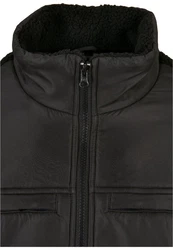 Urban Classics Jacke Patched Sherpa Jacket Schwarz/Dunkelgrau