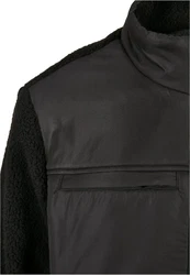 Urban Classics Jacke Patched Sherpa Jacket Schwarz/Dunkelgrau