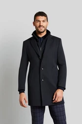bugatti Wollmantel mit Westeneinsatz Dunkelblau/Blau/Hellblau