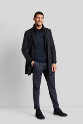 bugatti Wollmantel mit Westeneinsatz Dunkelblau/Blau/Hellblau