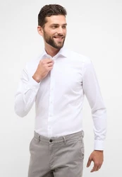 Eterna Businesshemd Slim Fit Langarm Weiß/Creme