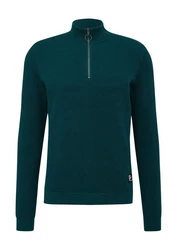 QS Strickpullover aus Strukturstrick Dunkelgrün/Türkis/Grün