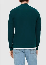 QS Strickpullover aus Strukturstrick Dunkelgrün/Türkis/Grün