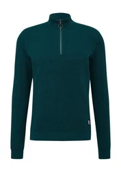 QS Strickpullover aus Strukturstrick Dunkelgrün/Türkis/Grün