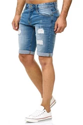 Indicode Shorts KADEN HOLES Hellblau/Blau