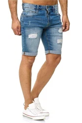 Indicode Shorts KADEN HOLES Hellblau/Blau