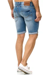Indicode Shorts KADEN HOLES Hellblau/Blau