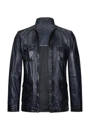Lederjacke MS-Jose lngere Herren Fieldjacket aus Lammnappa Leder