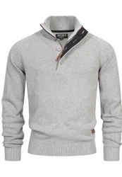 Indicode Strickpullover INIsalu Grau/Hellgrau