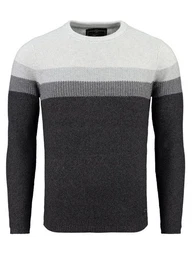 Strickpullover Hansi fr Herren kontrast Look gestreift MST00088