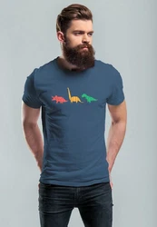 Neverless Print-Shirt Herren T-Shirt Dinosaurier Aufdruck Mischfarben