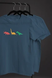 Neverless Print-Shirt Herren T-Shirt Dinosaurier Aufdruck Mischfarben