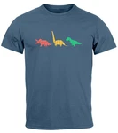 Neverless Print-Shirt Herren T-Shirt Dinosaurier Aufdruck Mischfarben