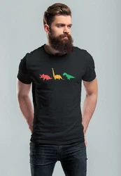 Neverless Print-Shirt Herren T-Shirt Dinosaurier Aufdruck Mischfarben/Schwarz