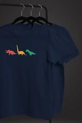 Neverless Print-Shirt Herren T-Shirt Dinosaurier Aufdruck Dunkelblau/Mischfarben
