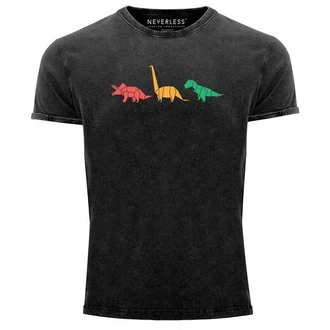 Neverless Print-Shirt Herren Vintage Dinosaurier Aufdruck Polygon Tiere Geometric Neverless Print-Shirt Herren Vintage Dinosaurier Aufdruck Polygon Tiere Geometric