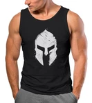 Neverless Tanktop Herren Sparta-Helm Warrior Rot/Silber/Schwarz/Grau