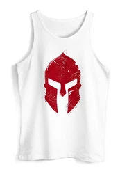Neverless Tanktop Herren Sparta-Helm Warrior Rot