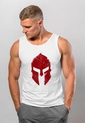 Neverless Tanktop Herren Sparta-Helm Warrior Rot