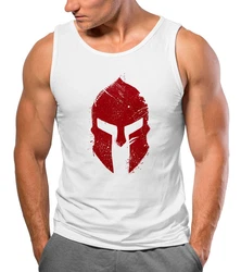 Neverless Tanktop Herren Sparta-Helm Warrior Rot