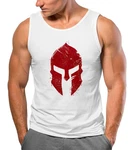 Neverless Tanktop Herren Sparta-Helm Warrior Rot