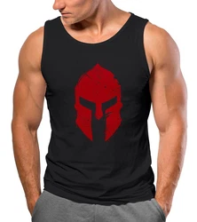 Neverless Tanktop Herren Sparta-Helm Warrior Rot
