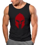 Neverless Tanktop Herren Sparta-Helm Warrior Rot