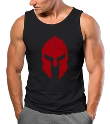 Neverless Tanktop Herren Sparta-Helm Warrior Rot
