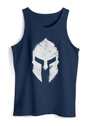 Neverless Tanktop Herren Sparta-Helm Warrior Dunkelblau/Rot/Blau/Grau